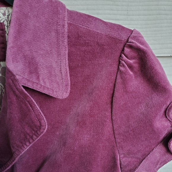Limited Too Y2K Mauve Velvet Velveteen Cropped Shrug w/Button Closure - Picture 7 of 14